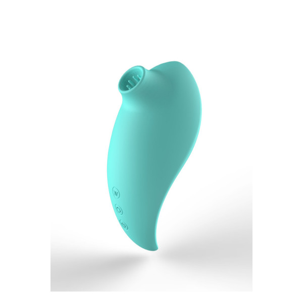 2en1 Stimulateur clitoridien à picots par aspiration avec son œuf vibrant à distance turquoise 